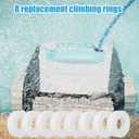 8pcs Pool Cleaner Climbing Ring Compatible with Dolphin M200/M400/M500, Nautilus/CC Plus, DX3/DX4/DX6, White Wheels Rings Replacement Part for Pool Cleaner