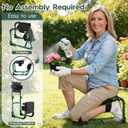 Garden Kneeler and Seat, Ergonomic 2-in-1 Foldable Knee Seat, Gardening Stool with Soft Adjustable Kneeling Pad, Gardening Gifts for Women Mom Men Seniors