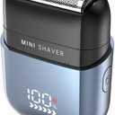 Men's Foil Shavers,Mini Electric foil Shaver for Men, Compact Face, IPX7 Waterproof Wet&Dry Cordless Razor, LED Display, USB-C Fast Rechargeable,Electric foil Shaver,3 Razor Rechargeable