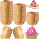Tanlade 350 Pcs Square Mini Cupcake Liners Disposable Brownie Baking Pan Liners Paper Baking Cup for Cup and Cupcakes Party Supplies for Weddings Birthdays Bridal(Craft)