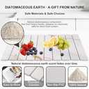 3 PCS Large Stone Dish Drying Mat for Kitchen Counter, Quick Dry Stone Dishes Mats, Sink Faucet Mat, Marble Water Absorbing Diatomaceous Earth Drying Pad for Countertop Tableware, Bottles (24*16inch+16*4inch+8*4inch, White Gold Marble)