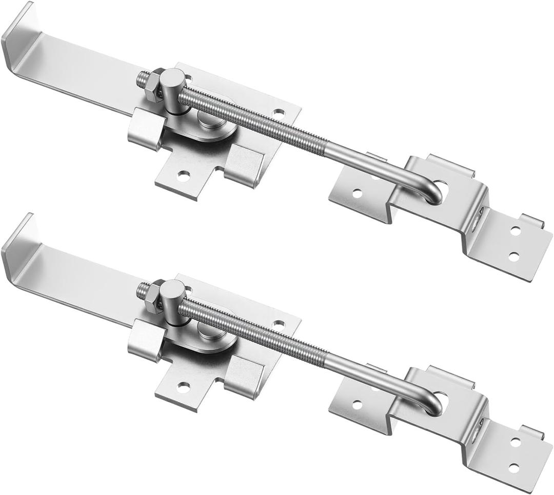 2 Pcs Barn Door Jamb Latch with Hook 7" Sliding Door Latch for Barn and Bi-Parting Doors