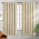 BGment Beige Room Darkening Curtains 63 inch Length - Rod Pocket and Back Tab Thermal Insulated Curtains for Bedroom/Living Room, 2 Panels Set, 42 x 63 Inch