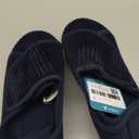 HomeTop Women's Corduroy Slippers Comfy Adjustable Hook and Loop Memory Foam Indoor Closed-back House Shoes (8, Dark Galaxy Blue)