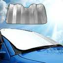 Car Windshield Sun Shade, Car Sun Visor for UV Rays and Sun Heat Protection, Car Interior Accessories for Sun Heat, Windshield Sun Shade for Car Auto Front Window Sunshade Visor Shieldss 130x60cm SIL