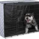 Amazon Basics Dog Cage Cover for 48-inch Wire Crates, Heavy-Duty with Zippered Panels, Recycled Polyester