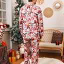 RAISEVERN Couples Christmas Matching Pajamas 2 Piece Women Men Xmas Pjs Soft Pajama Set Long Sleeve Loungewear Warm Sleepwear (Large, Christmas 03 Cat)