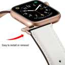 Leather Bands Compatible with Apple Watch Band 38mm 40mm 41mm 42mm(Series 11/10), Genuine Leather Wristband Starp for iWatch SE Series 11 10 9 8 7 6 5 4 3 2 1 Ultra for Women Men