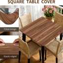 Square Fitted Tablecloth with Elastic Edge Design Table Cover Waterproof Stain-Resistant Wipeable Table Cloth for Kitchen Dining Picnic Patio Outdoor Party Wooden 54x54 Inch