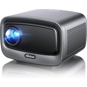 [2500 ANSI/Auto Focus/Built-in APPS] Smart Projector 4K with WiFi 6 and Bluetooth 5.3, 6D Keystone Outdoor Movie Projector with Netflix& 36W Dolby Audio Plus HDR10+ Home Theater Ceiling Upgraded (Gunmetal)