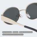 livho Retro Polarized Sunglasses - UV400 Protection, Oval Shape, Metal Frames - Matching Soft Case Inlcuded
