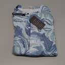 SILKWORLD Men's Cotton Linen Casual Button Down Shirts Short Sleeve Hawaiian Summer Tropical Beach Shirts with Pocket, Haze Blue Leaves, XX-Large