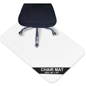 Office Chair Mat for Carpet Floor, Plastic Rolling Chair Mat for Carpeted Floors, Computer Desk Chair Floor Mats, 48 x 30 Inch Rectangle Clear Heavy Duty Floors Protector 0.14 Inch Thick