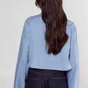 Nasty Gal Womens Cotton Tie Front Collared Wide Cuff Shirt