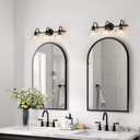 KSANA Black Bathroom Light Fixture, 3-Light Vanity Light with Large Opening Clear Glass Shade, Modern Farmhouse Wall Lamp Over Mirror, Dome Shade