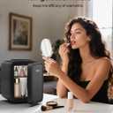 BEICHEN Mini Fridge, 4 Liter/6 Can Portable Refrigerator for Bedroom Office Dorm Car Fast Cooling, Low Noise, 100-125V AC/5-12V USB Small Compact Refrigerator for Skincare, Food, Drinks(Black)