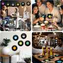 4 x Funny Retro Vinyl Record Coasters, Creative Drink Coasters Set of 6 with Vinyl Record Player Holder for Music Lovers, Housewarming Hostess Gifts, Birthday and White Elephant Gifts Ideas