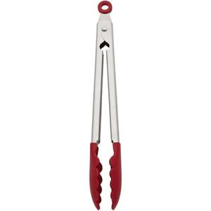 KitchenAid Silicone Stainless Steel Tongs, 12 Inch, Red