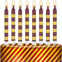 MTLEE 12 Pcs Wizard Birthday Candles Bulk Magical Wizard Inspired Toppers Candles Yellow and Brown Birthday Cake Topper for Kids Magical Wizard Birthday Decoration Supplies Party Favor