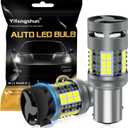1157 BAY15D LED Bulb White CANBUS Error Free 4000LM Super Bright Reverse Backup Light Built in Resistor Anti Hyper Flash with Cooling Fan 2057 2357 7528 for Turn Signal Lights(2PCS)