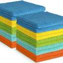 AIDEA Microfiber Cleaning Cloth, 20PK, Soft Absorbent Rags, Microfiber Towels for Cars, Kitchen Towels, Dusting Cloth for Home, Window, Cleaning Supplies, 12"12" (Blue/Yellow)