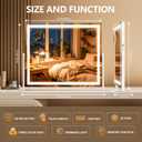 Vanity Mirror with Lights, 26'' x 22'' Lighted Makeup Mirror, Touch Screen with 3-Color Lighting, Dimmable for Vanity Desk Tabletop Square White