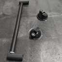 Adjustable 16-27" Suction Cup Towel Bar Extendable Suction Cup Towel Rack Holder Bathroom Stainless Steel for Glass Shower Door(Black)