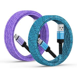 for iPhone 16e Charger Cord 10FT Fast 16e Charging Cable for iPhone 17 17e 16 Pro Max,16 Plus,16 Pro,15 Pro Max/Plus, 3.1A 2 Pack Extra Long iPhone 16 Pro Car Charger Cord USB A to USB C Power Cords (Blue Purple)