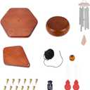 Wind Chime Parts Replacement, 20 PCS Wind Chime Repair Kit Including Hexagon Top, Clapper, Wind Catcher, 16.4FT Nylon Cord, Brass Pin, Wind Chime Supplies for DIY Wind Chimes Making and Restring