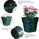 50 Pack 6 Inch Nursery Pots, Planting Grow Plastic Flower Pots, Thick Planters with Drainage Holes for Outdoor/Indoor Plants Succulent Herb (Green)