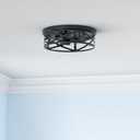SKEJAO 13 inch Black Flush Mount Ceiling Light Fixture, 3-Light, Close to Ceiling, Ideal for Hallway, Kitchen, Farmhouse, Bedroom