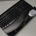 Wireless Keyboard and Mouse Combo, 2.4G Full Size Wave Keys Ergonomic Keyboard with Wrist Rest and 3-Level DPI Adjustable Wireless Ergonomic Mouse for Windows, Mac OS Desktop/Laptop/PC(Black)