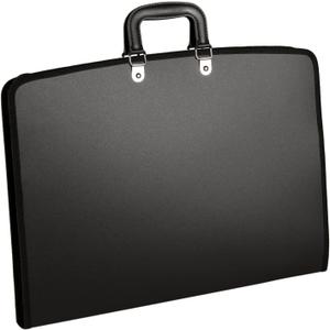 Acocony 11x17 Portfolio Folder for Artwork with Zipper Closure 11x17 Portfolio Case PP Material Oxford Cloth Edge Waterproof Black 1 Pack, 19x14x1.5 inches