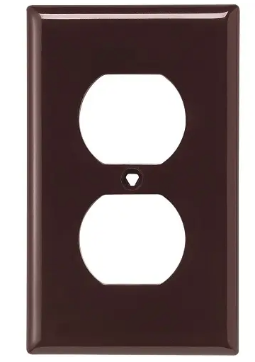 Eaton Wiring Standard Size Duplex Receptacle Nylon Wallplate, Brown