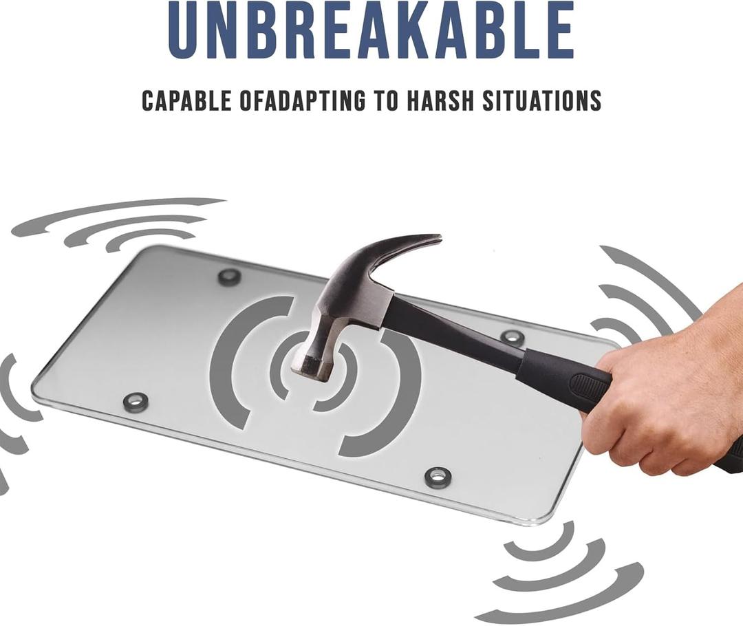 1 Pack Transparent License Plate Shield UV Protective Trim for Standard US Plates (12.2" x 6.3"), Gray