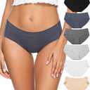 Altheanray Womens Underwear Cotton Underwear for Women Seamless Hipster Bikini Briefs Panties 6 Pack Large