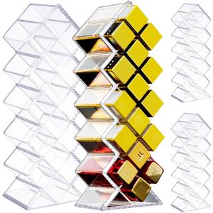 4 Pack Acrylic Lipstick Holder Organizer 64 Slots Clear Lip Gloss Holder Organizers Stackable Fish Shape Lipsticks Tower Lipstick Case Display Stand Storage Box for Makeup Cosmetic Vanity Drawer