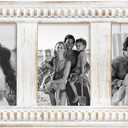MODE HOME Triple 4x6 Picture Frame, 3 Opening Whitewashed Farmhouse Photo Frame Collage for Tabletop Display, Horizontal 3 Picture Frame 4x6 for Family Memories