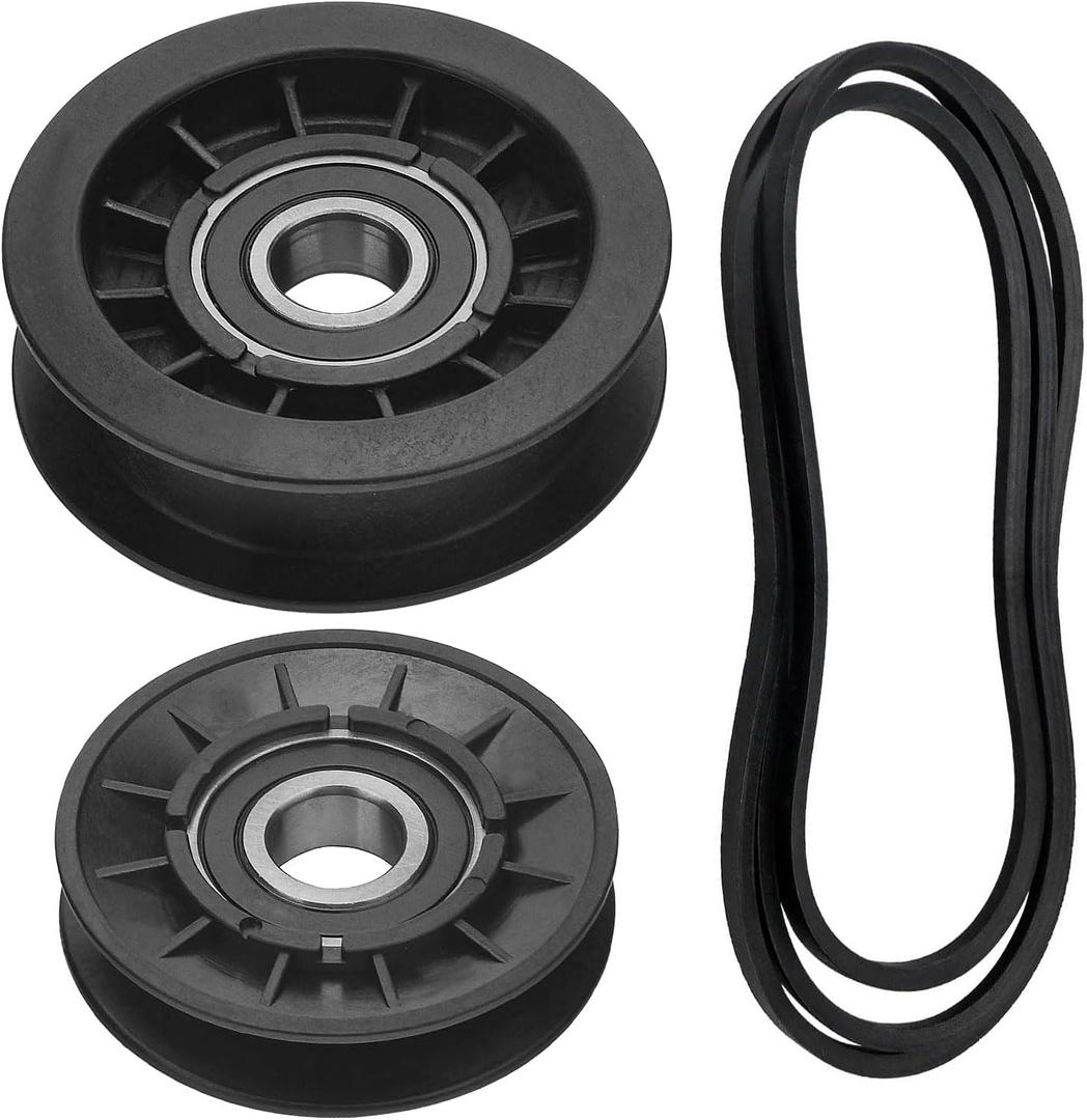 GX20286 GX20287 GX20006 V-Idler Pulley & Flat Pulley & Drive Belt Kit for J-OHN Deere 105, 107S, 115, 125, 135, 145, 155C, L105, L107, L108, L110, L111, L118, L120, L130