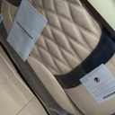 FREESOO Car Seat Covers Full Set Faux Leather Universal Fit Black Beige