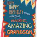 3 x Missonemi Grandson Birthday Card, Birthday Card Gift for Grandson from Grandfather Grandmother