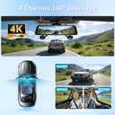 12" 4K Mirror Dash Cam with STARVIS 2 Sensor,View Rear Mirror Camera Fron and Rear Inside,Built-in 5.8G WiFi GPS, APP Control,Back up Camera for Cars,8 IR Night Vision Free 128G