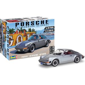 Revell 85-4521 Porsche 911 Carrera 3.2 Coupe 2N1 Model Car Kit 1:24 Scale 109-Piece Skill Level 4 Plastic Model Building Kit, Gray