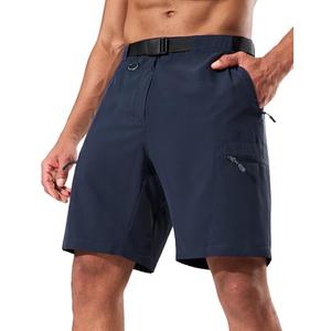 Haimont Mens Cargo Hiking Shorts Quick Dry Lightweight Breathable Water Resistant Camping Travel Shorts with Belt Navy, XXL