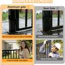 Aluminum Deck Gate 38in H, Heavy Duty Adjustable Width (Up to 48"), Easy Install, Rustproof Outdoor Gate for Patio, Porch & Yard, Fits 36" Deck Height (No Hinge & Lock)