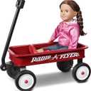 Radio Flyer Mini Classic Red Wagon for Kids, 16.5" Toy Wagon For Kids Aged 1.5+, Play-Size Version of the Classic, Durable Rolling Wheels & Steel Body, Working Handle, For Toys, Crafts & Gift Displays (White, M)