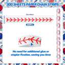 Gueevin Baseball Party Decoration Kit 300 Sheets Paper Chain Garland Strips with 492ft Crepe Paper Streamers and 24pcs Baseball Hanging for DIY Crafts Birthday Wedding Sport Theme Party, 0.15 ft x 82.02 ft/ 4.5 cm x 25 M