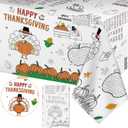 2 x Happy Thanksgiving Coloring Tablecloth for Kids-Giant Thanksgiving Paper Activity Table Cover, Jumbo Fall Turkey Coloring Games Poster Crafts for Thanksgivings Table Decor Party Favors,54 x 108 Inch (Thanksgivng 1 Pcs)
