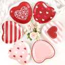 Winoo Design Valentines Plates - 60 PK - Heart Shaped Plates for Valentine's Day Decor