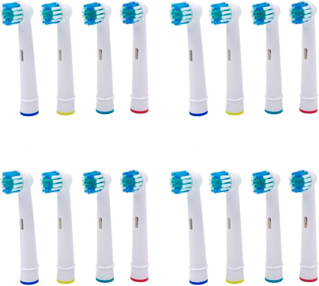 Replacement Heads Compatible with Oral B Braun Electric Toothbrush - DuPont Soft Bristles Tooth Brush for Gentle Gum Care, Pack of 16